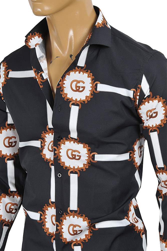 Mens Designer Clothes | GUCCI menâ??s dress shirt with logo print 409