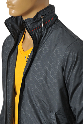 Mens Designer Clothes | GUCCI Men's Zip Up Jacket With Removable Hoodie #119