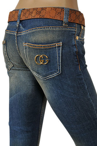 Womens Designer Clothes | GUCCI Ladies Boot Cut Jeans With Belt #65
