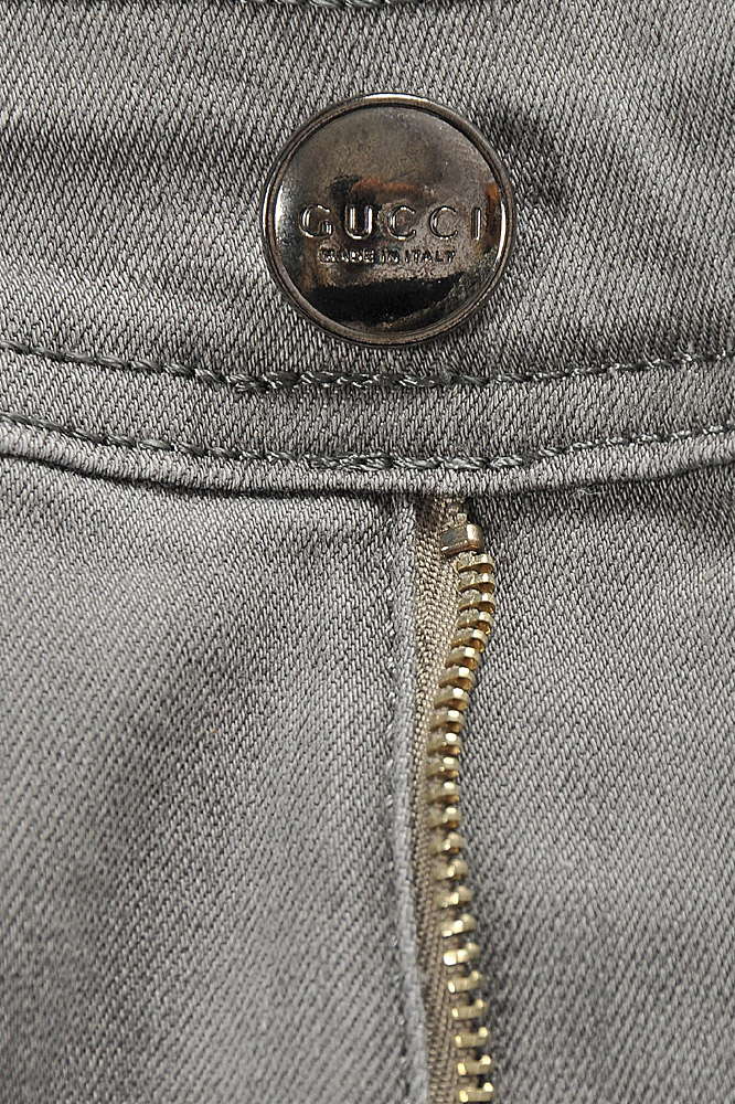 Mens Designer Clothes | GUCCI Men's fitted stretch jeans with metal batch #95
