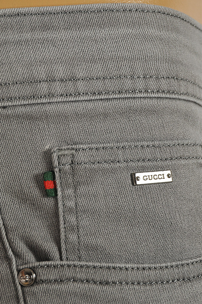 Mens Designer Clothes | GUCCI Men's fitted stretch jeans with metal batch #95