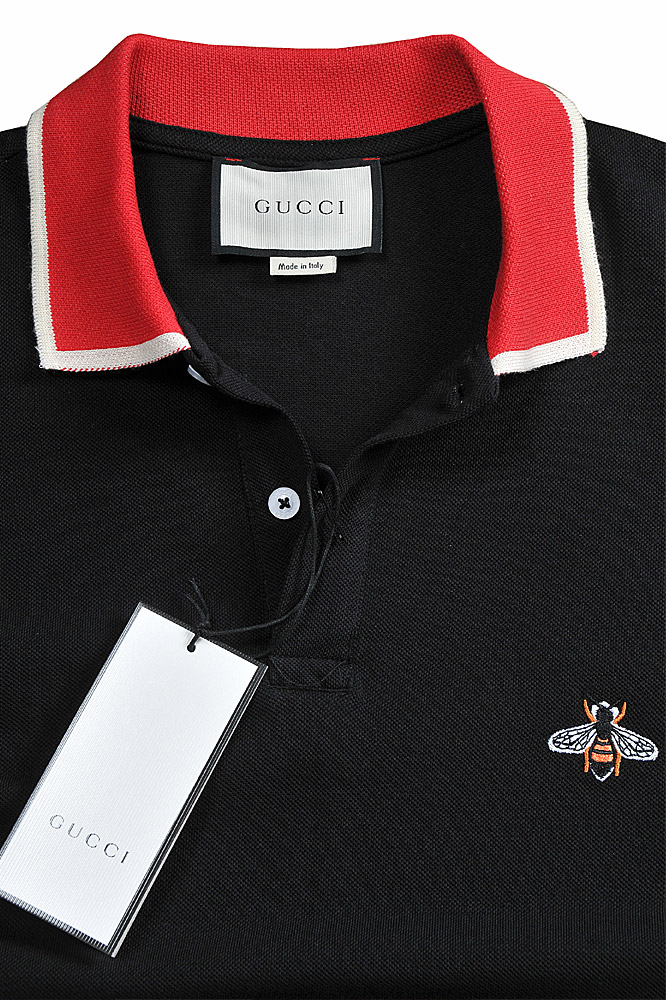 Mens Designer Clothes | GUCCI Menâ??s cotton polo with Bee embroidery appliquÃ© 389