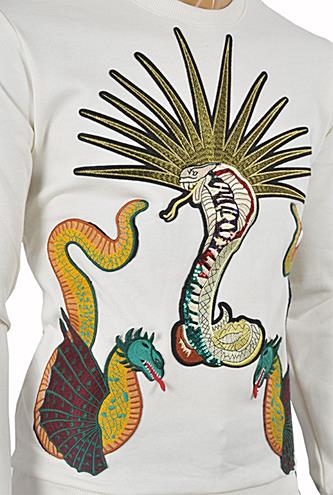 Mens Designer Clothes | GUCCI Men's Cotton Sweatshirt With Kingsnake Print  #358