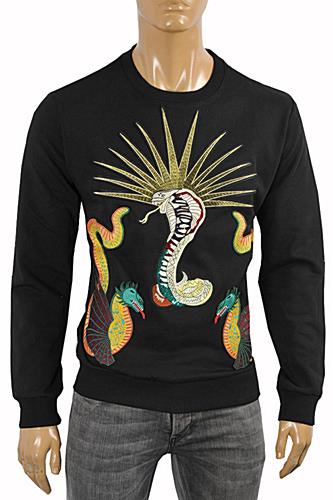 Mens Designer Clothes | GUCCI Men's Cotton Sweatshirt With Kingsnake Print #359