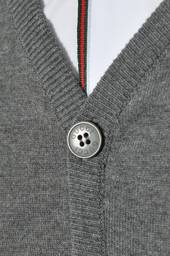 Mens Designer Clothes | GUCCI Men's V-Neck Button Up Sweater #57