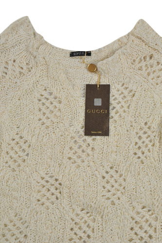 Womens Designer Clothes | GUCCI Ladiesâ?? Long Cotton Sweater In White #74