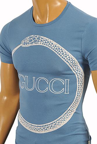 Mens Designer Clothes | GUCCI Ouroboros print T-Shirt #215