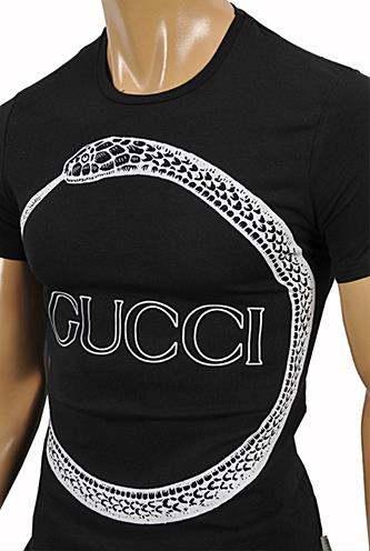 Mens Designer Clothes | GUCCI Ouroboros print T-Shirt #216