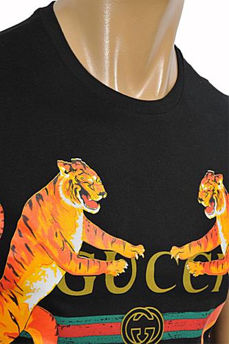Mens Designer Clothes | GUCCI Men's Tiger print jersey T-shirt #219