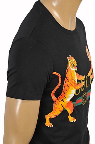 Mens Designer Clothes | GUCCI Men's Tiger print jersey T-shirt #219