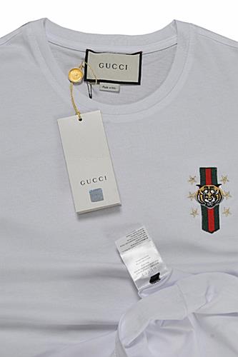 Mens Designer Clothes | GUCCI cotton T-shirt with front embroidery #229
