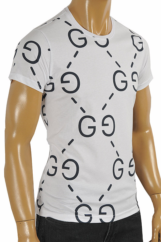 Mens Designer Clothes | GUCCI cotton T-shirt with GG print #231