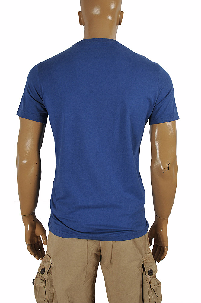 Mens Designer Clothes | GUCCI cotton T-shirt with front print in royal blue color 263