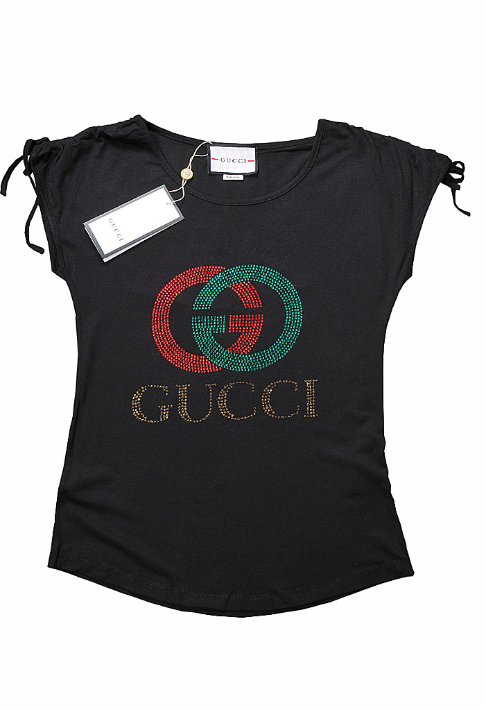 Womens Designer Clothes | GUCCI womenâ??s t-shirt with GG logo appliquÃ© 266
