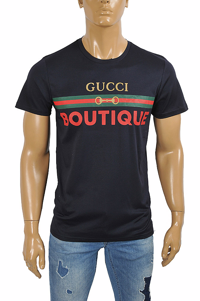 Mens Designer Clothes | GUCCI Menâ??s Boutique print  T-shirt 298