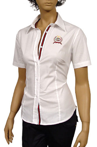 Womens Designer Clothes | GUCCI Ladies Dress Shirt With Short Sleeve #93