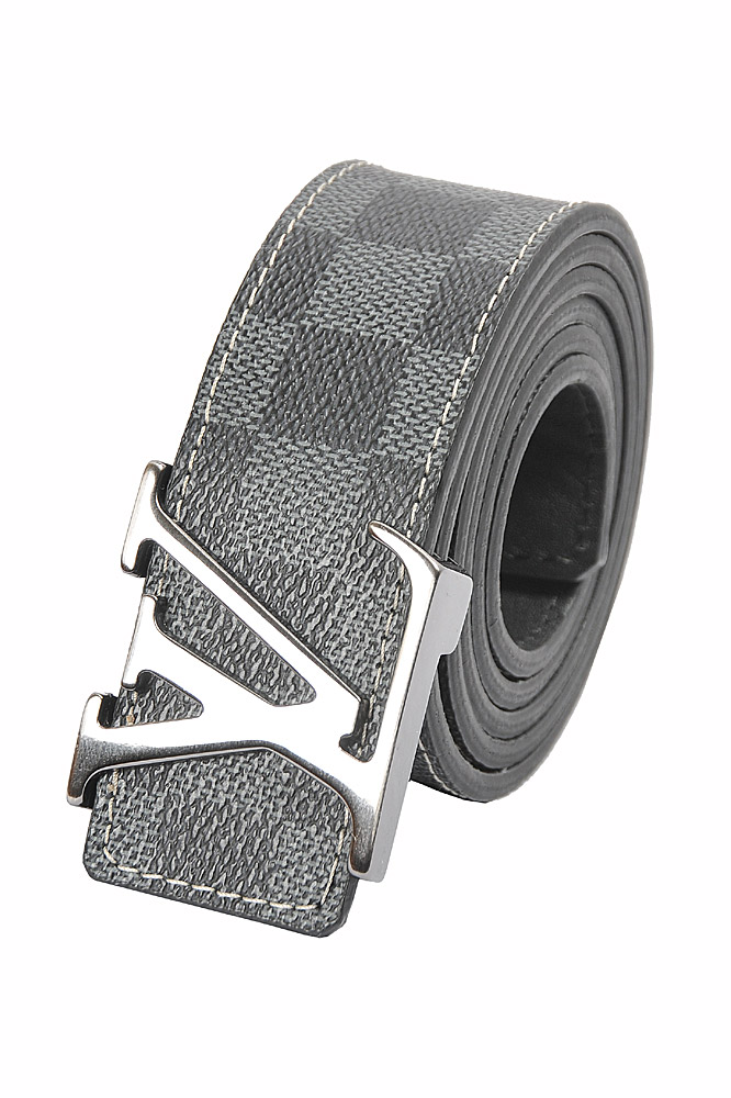 Mens Designer Clothes | LOUIS VUITTON leather belt with silver buckle 77