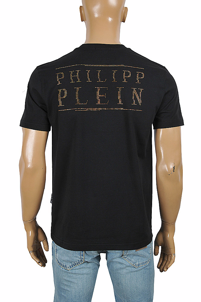 Mens Designer Clothes | Philipp Plein studded skull crew neck t-shirt 9