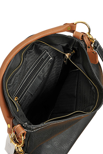 Womens Designer Clothes | PRADA Medium Patent Leather Round-Toe Hobo Bag #10