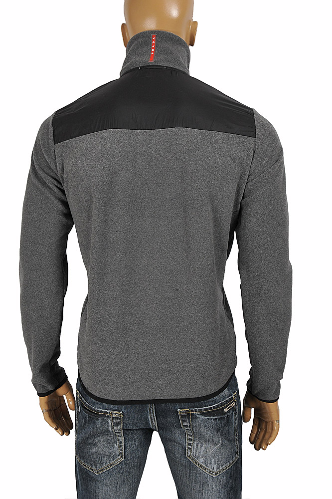 Mens Designer Clothes | PRADA men's fleece fool-zip jacket 40
