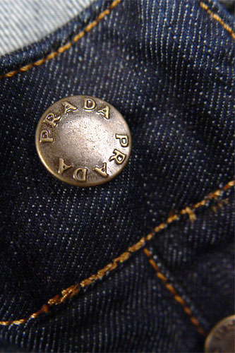 Mens Designer Clothes | PRADA Mens Classic Jeans In Navy Blue #8