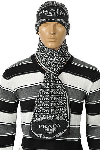 Mens Designer Clothes | PRADA Men's Hat/Scarf Set #80