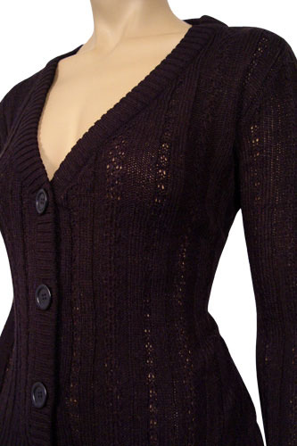 Womens Designer Clothes | PRADA Ladies V-Neck Button Up Sweater #8