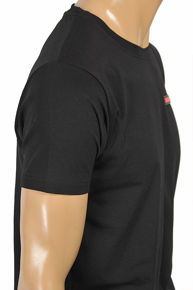 Mens Designer Clothes | PRADA Men's t-shirt with front logo appliquÃ© 115