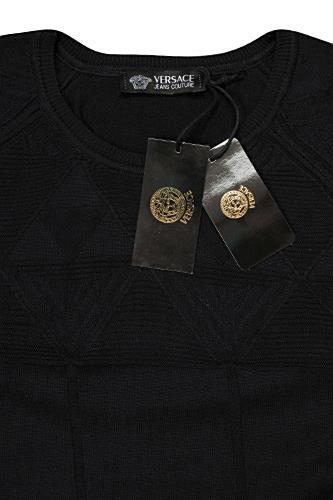 Mens Designer Clothes | VERSACE Men's Round Neck Sweater In Navy Blue #20