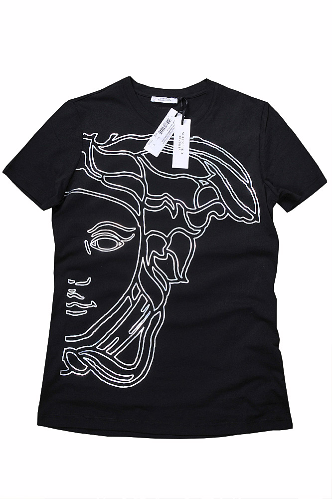 Mens Designer Clothes | VERSACE Men's T-shirt with front Medusa print #109