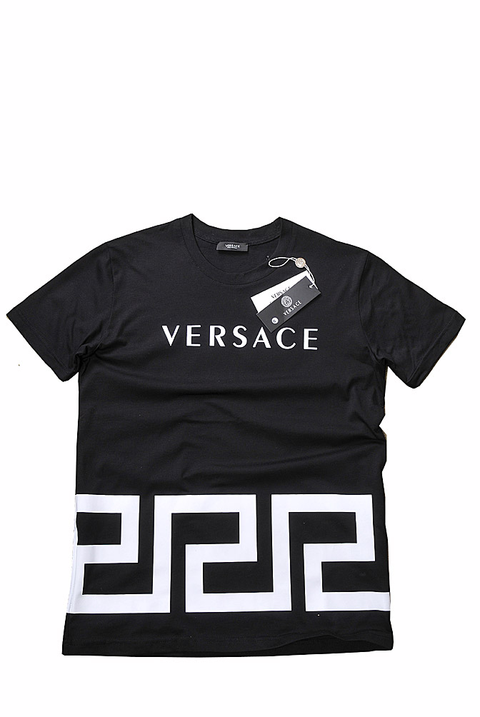 Mens Designer Clothes | VERSACE men's t-shirt with front logo print 120