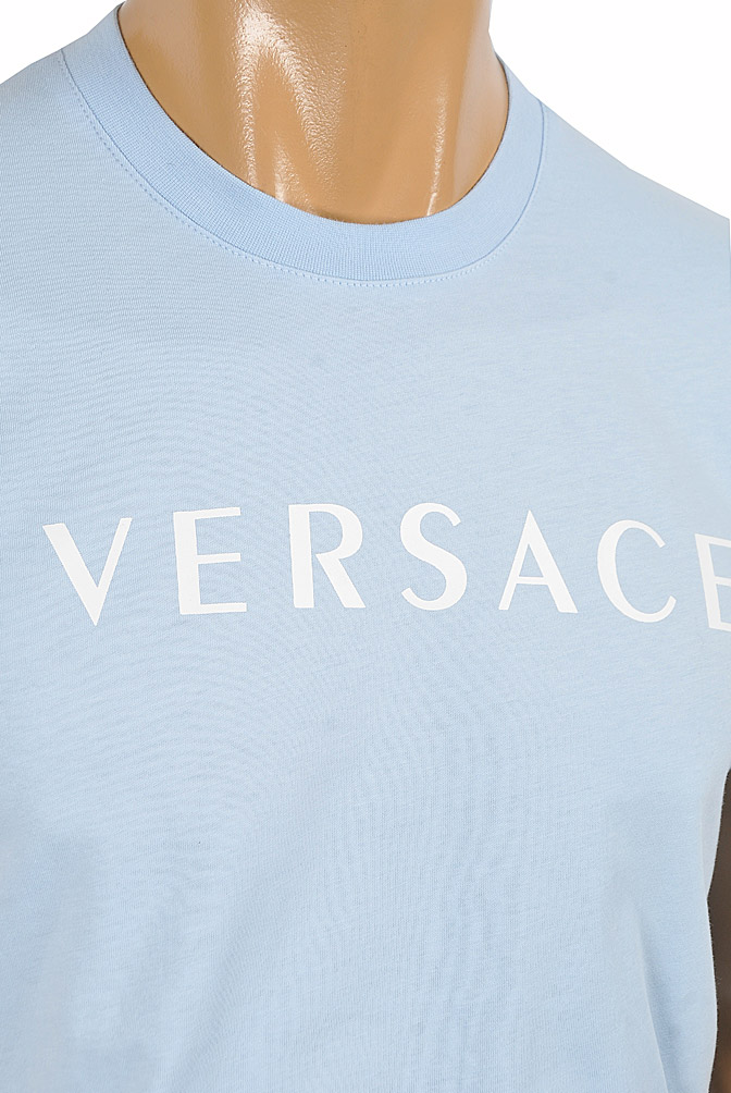 Mens Designer Clothes | VERSACE men's t-shirt with front logo print 121