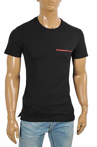 PRADA Men's cotton t-shirt with front logo appliquÃ© 109