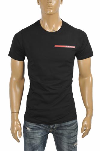 PRADA Men's t-shirt with front logo appliquÃ© 115