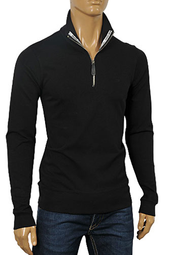 ARMANI JEANS Menâ??s Zip Up Cotton Shirt In Black #226