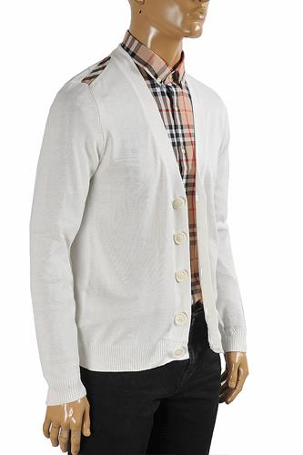 BURBERRY men cardigan button down sweater in white color 266