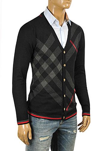 BURBERRY Men's Button Up Knitted V-Neck Sweater #45
