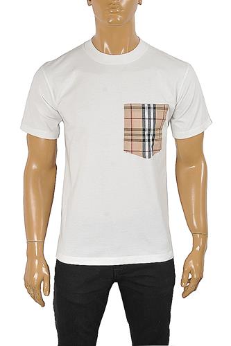 BURBERRY Men's Cotton T-Shirt With Front Pocket 296