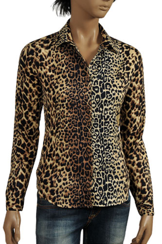 ROBERTO CAVALLI Leopard Print Ladiesâ?? Dress Shirt #283
