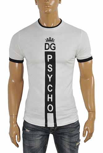 DOLCE & GABBANA men's tee shirt with front print in white 258