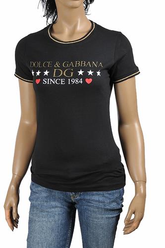 DOLCE & GABBANA women’s cotton t-shirt with front print logo 262