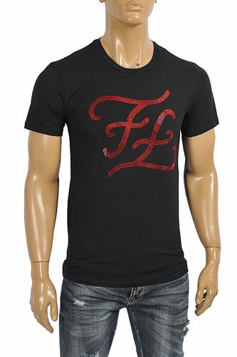 FENDI men's cotton t-shirt with front print 37