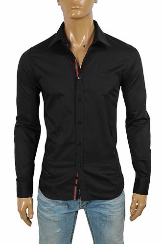 GUCCI men’s dress shirt with front logo embroidery 416