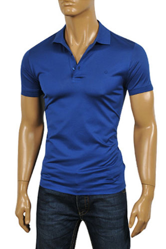 GUCCI Menâ??s Cotton Polo Shirt In Blue #295