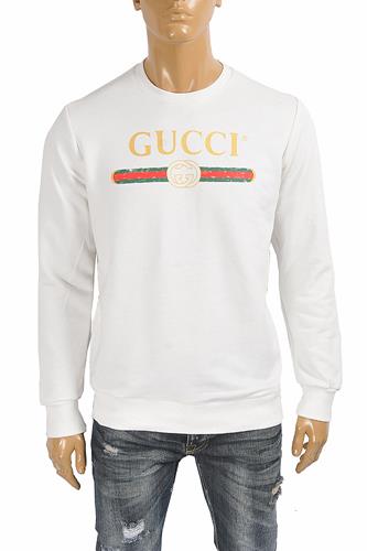 GUCCI Men’s cotton sweatshirt with logo front print 110
