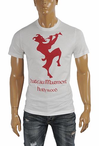 GUCCI cotton T-shirt with front and back print in white 261