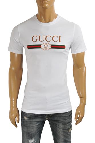 GUCCI men T-shirt with front logo print 318