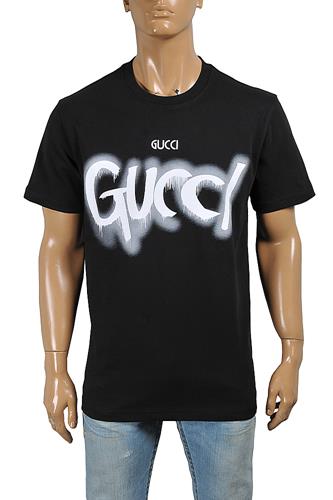 GUCCI cotton T-shirt with front logo print 324