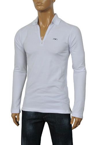 Mens Designer Clothes | ARMANI JEANS Men's Zip Up Shirt #167