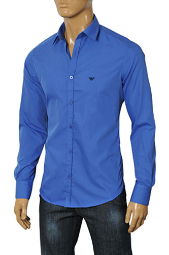 armani shirt blue